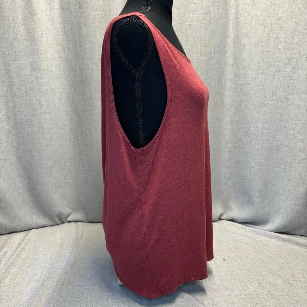 Zyia Active‎ Tank Top Red Viscose Twisted Back Women’s Sixe 2XL Athleisure
